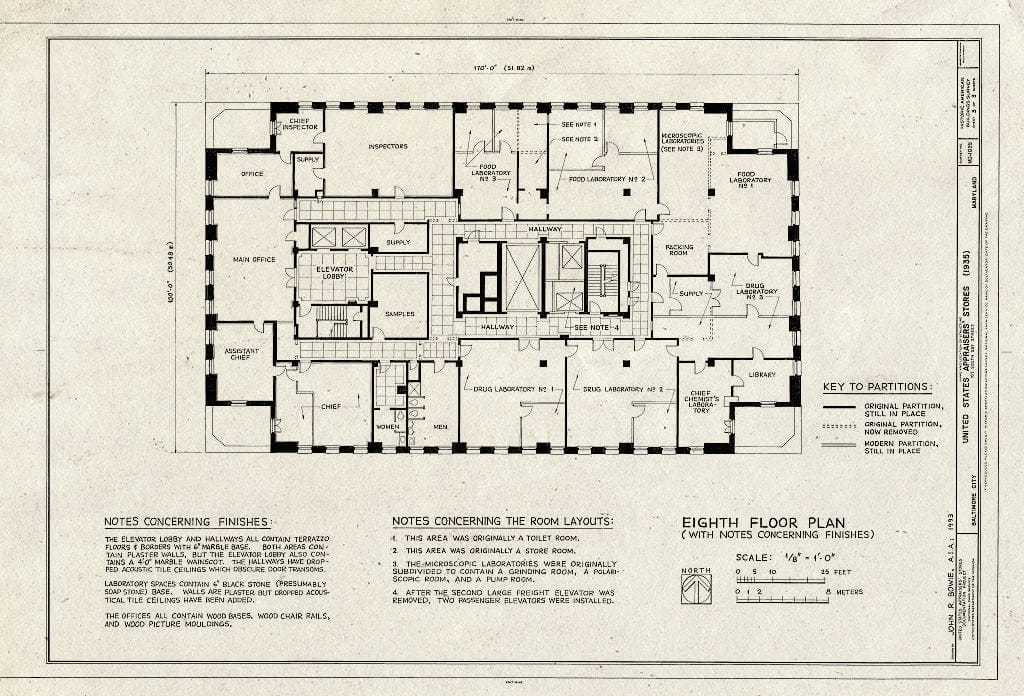 Blueprint HABS MD,4-BALT,224- (Sheet 3 of 3) - United States Appraisers' Stores, 103 South Gay Street, Baltimore, Independent City, MD