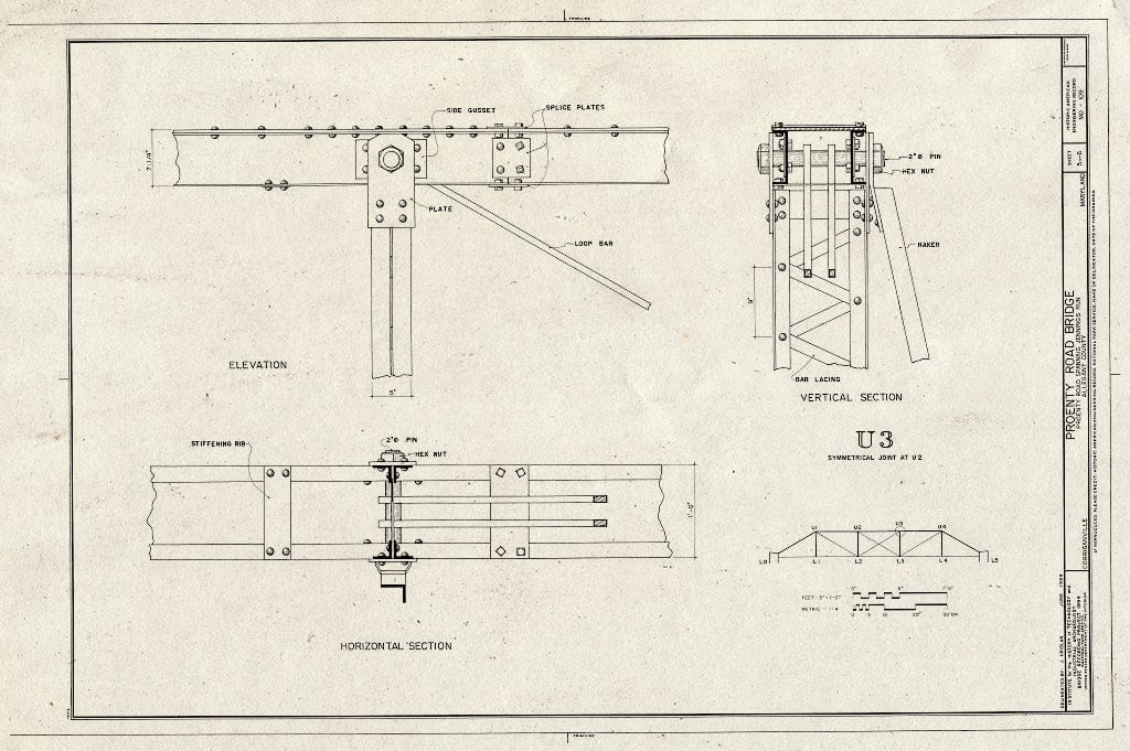 Blueprint HAER MD,1-COR,1- (Sheet 5 of 6) - Proenty Road Bridge, Spanning Jennings Run at Proenty Road, Corriganville, Allegany County, MD