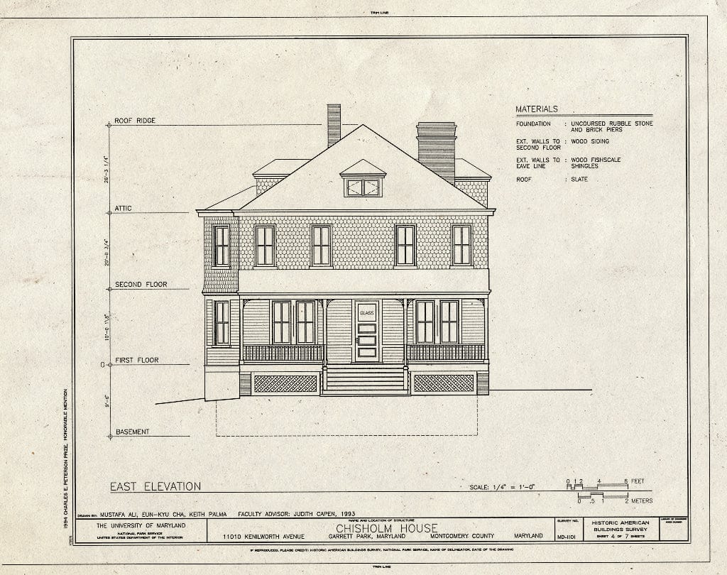 Blueprint HABS MD,16-GARPK,1- (Sheet 4 of 7) - Chisholm House, 11010 Kenilworth Avenue, Garrett Park, Montgomery County, MD