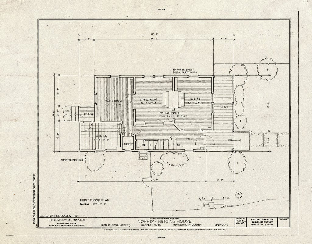 Blueprint HABS MD,16-GARPK,4- (Sheet 6 of 8) - Norris-Higgins House, 10806 Keswick Street, Garrett Park, Montgomery County, MD