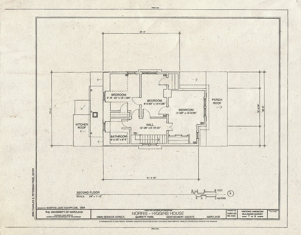 Blueprint HABS MD,16-GARPK,4- (Sheet 7 of 8) - Norris-Higgins House, 10806 Keswick Street, Garrett Park, Montgomery County, MD