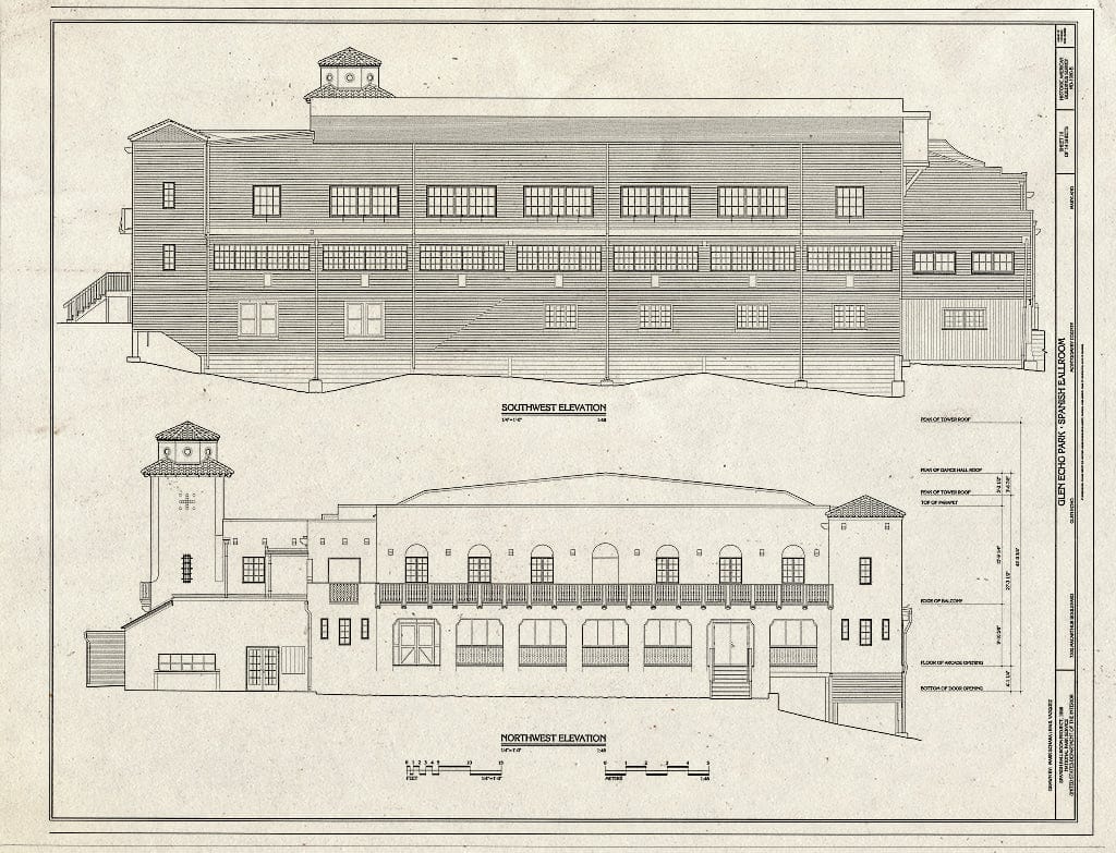 Blueprint HABS MD,16-GLENEC,3B- (Sheet 10 of 14) - Glen Echo Park, Spanish Ballroom, 7300 MacArthur Boulevard, Glen Echo, Montgomery County, MD