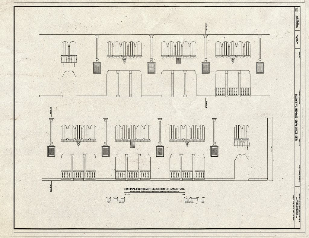 Blueprint HABS MD,16-GLENEC,3B- (Sheet 14 of 14) - Glen Echo Park, Spanish Ballroom, 7300 MacArthur Boulevard, Glen Echo, Montgomery County, MD