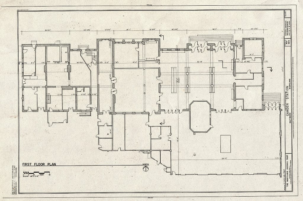 Blueprint HABS MD,4-BALT,126- (Sheet 2 of 9) - Baltimore & Ohio Railroad, Camden Station, Camden Street, Baltimore, Independent City, MD