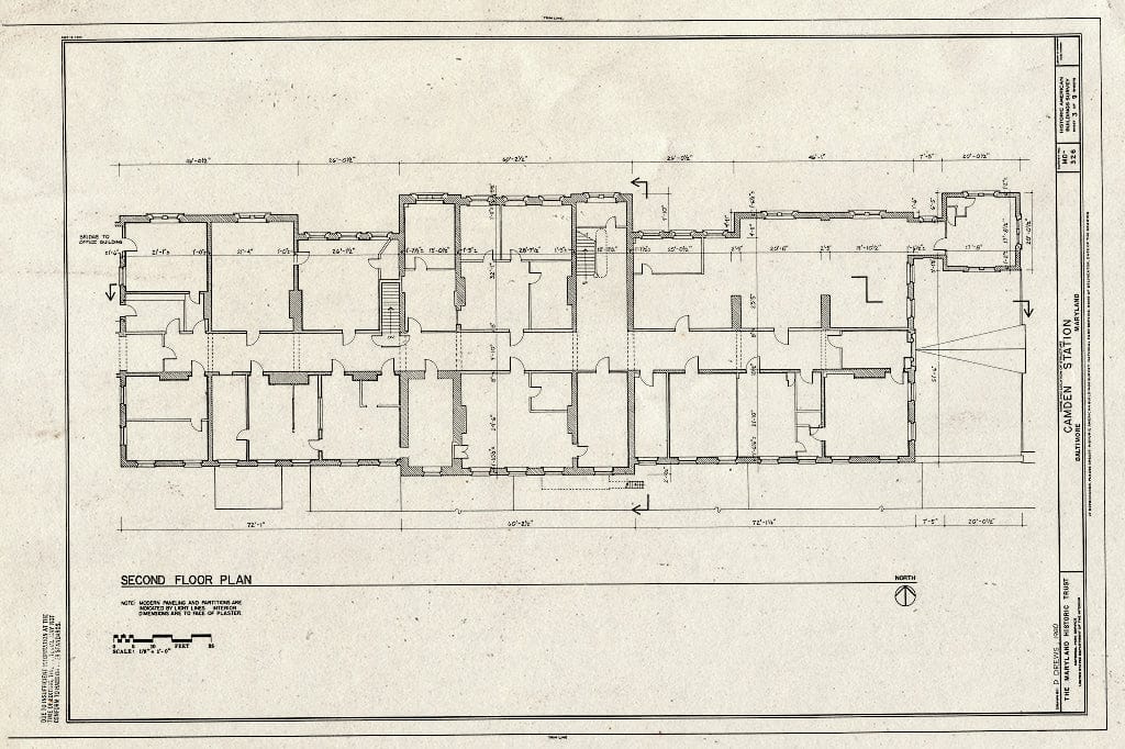 Blueprint HABS MD,4-BALT,126- (Sheet 3 of 9) - Baltimore & Ohio Railroad, Camden Station, Camden Street, Baltimore, Independent City, MD