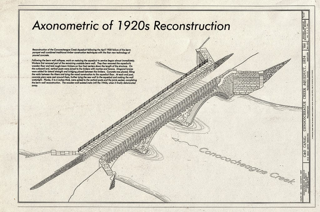 Blueprint HAER MD,22-WILPO,3- (Sheet 4 of 5) - Chesapeake & Ohio Canal, Conococheague Creek Aqueduct, Milepost 99.80, Williamsport, Washington County, MD