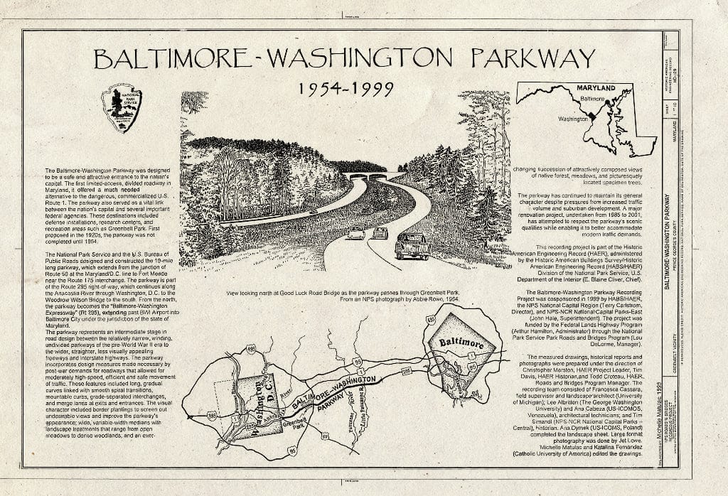 Blueprint Title Sheet - Baltimore-Washington Parkway, Greenbelt, Prince George's County, MD