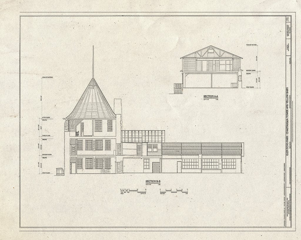 Blueprint HABS MD,16-GLENEC,3D- (Sheet 6 of 6) - Glen Echo Park, Chautauqua Tower, 7300 McArthur Boulevard, Glen Echo, Montgomery County, MD