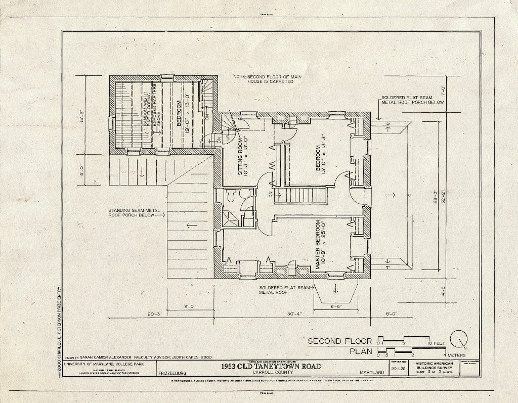 Blueprint HABS MD,7-FRZBG,1- (Sheet 3 of 3) - 1953 Old Taneytown Road (House), 1953 Old Taneytown Road, Frizzellburg, Carroll County, MD
