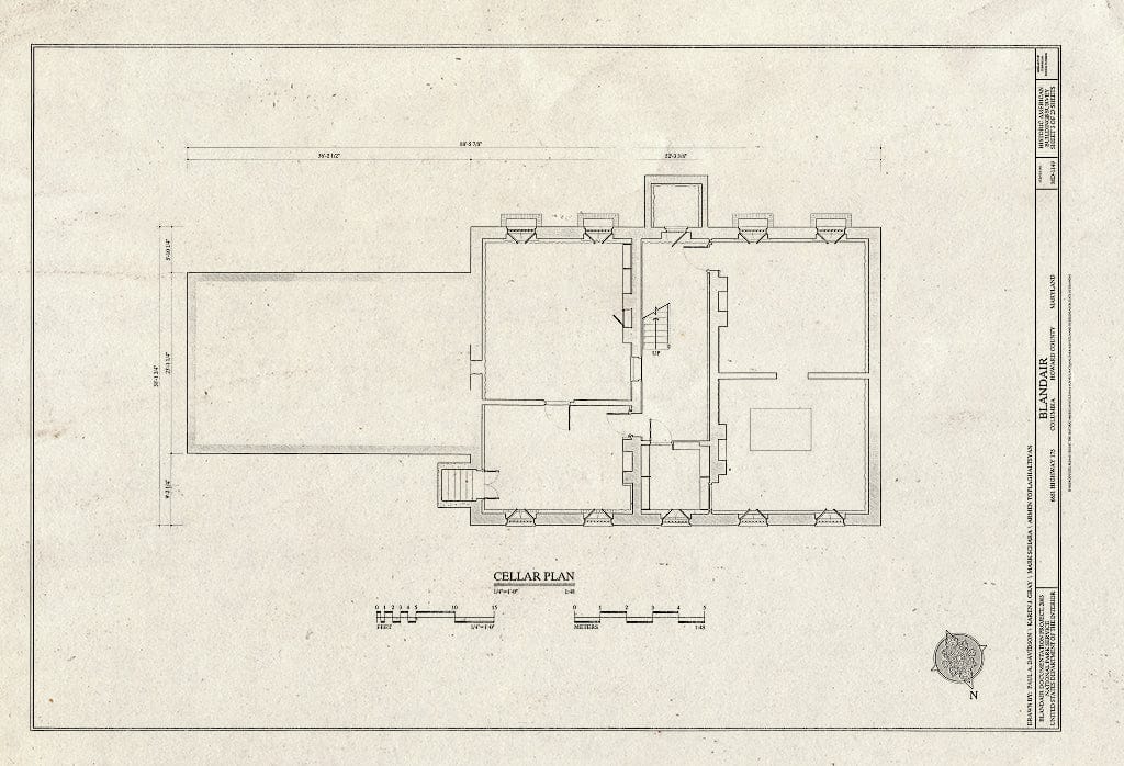 Blueprint HABS MD-1149 (Sheet 3 of 23) - Blandair, 6651 Highway 175, Columbia, Howard County, MD
