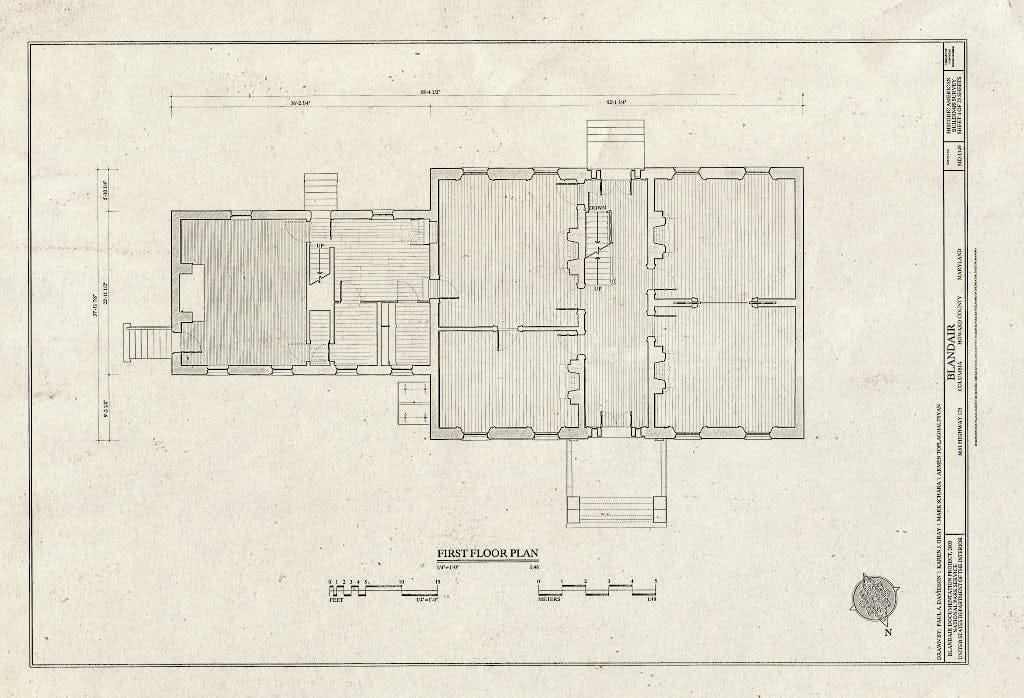 Blueprint HABS MD-1149 (Sheet 4 of 23) - Blandair, 6651 Highway 175, Columbia, Howard County, MD