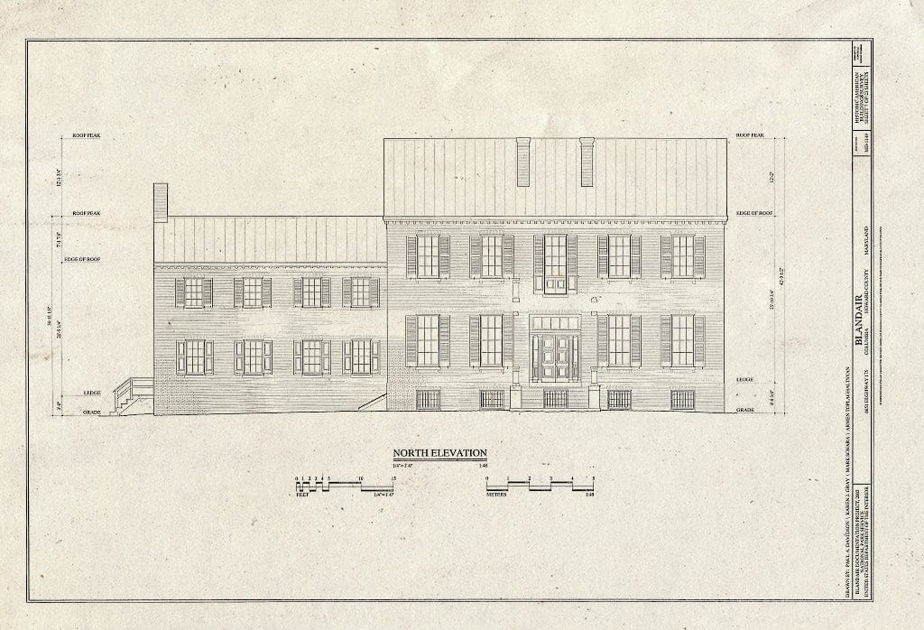 Blueprint HABS MD-1149 (Sheet 7 of 23) - Blandair, 6651 Highway 175, Columbia, Howard County, MD