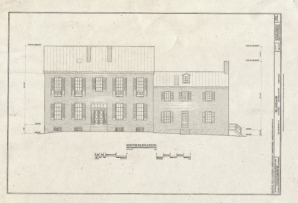 Blueprint HABS MD-1149 (Sheet 9 of 23) - Blandair, 6651 Highway 175, Columbia, Howard County, MD