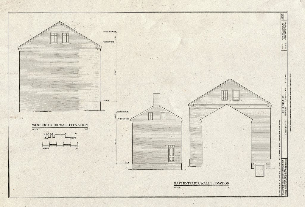 Blueprint HABS MD-1149 (Sheet 11 of 23) - Blandair, 6651 Highway 175, Columbia, Howard County, MD
