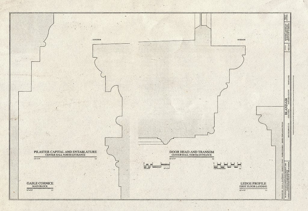 Blueprint HABS MD-1149 (Sheet 23 of 23) - Blandair, 6651 Highway 175, Columbia, Howard County, MD