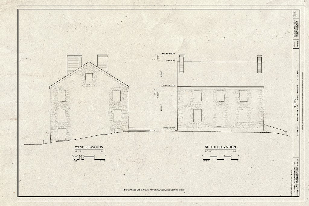 Blueprint HABS MD-1210 (Sheet 3 of 5) - Troy, 7150 Route 1, Elkridge, Howard County, MD