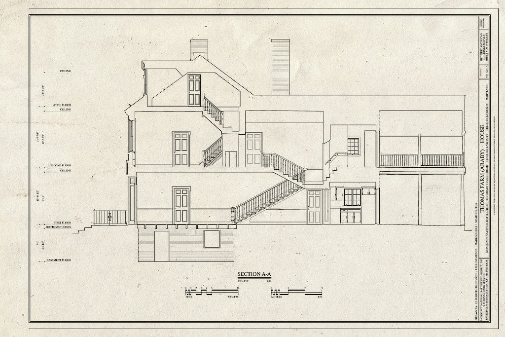 Blueprint Section - Thomas Farm, House, 4632 Araby Church Road, Frederick, Frederick County, MD