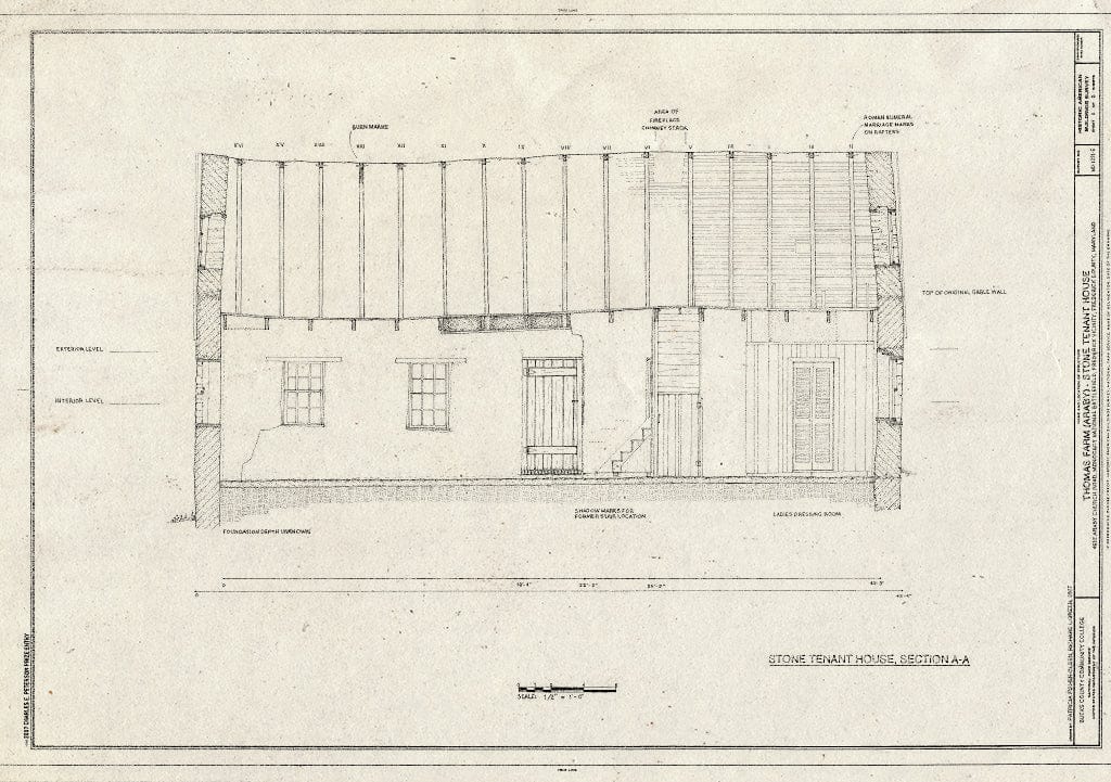Blueprint Section - Thomas Farm, Stone Tenant House, 4632 Araby Church Road, Frederick, Frederick County, MD