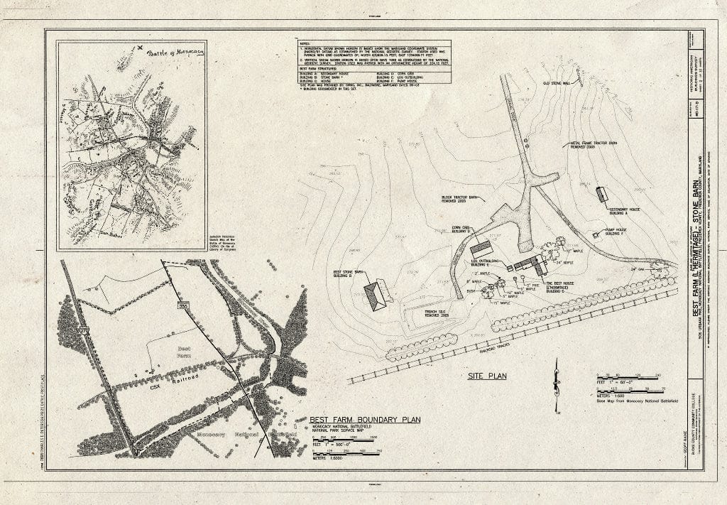 Blueprint Site Plan - Best Farm, Barn, 4871 Urbana Pike, Frederick, Frederick County, MD