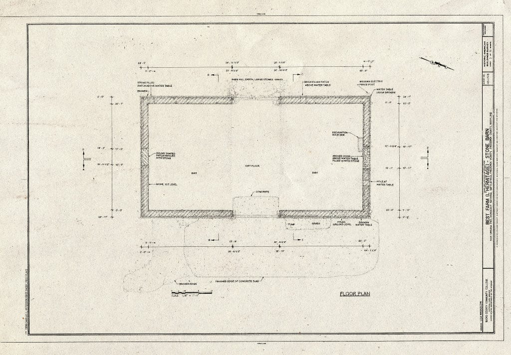 Blueprint Floor Plan - Best Farm, Barn, 4871 Urbana Pike, Frederick, Frederick County, MD