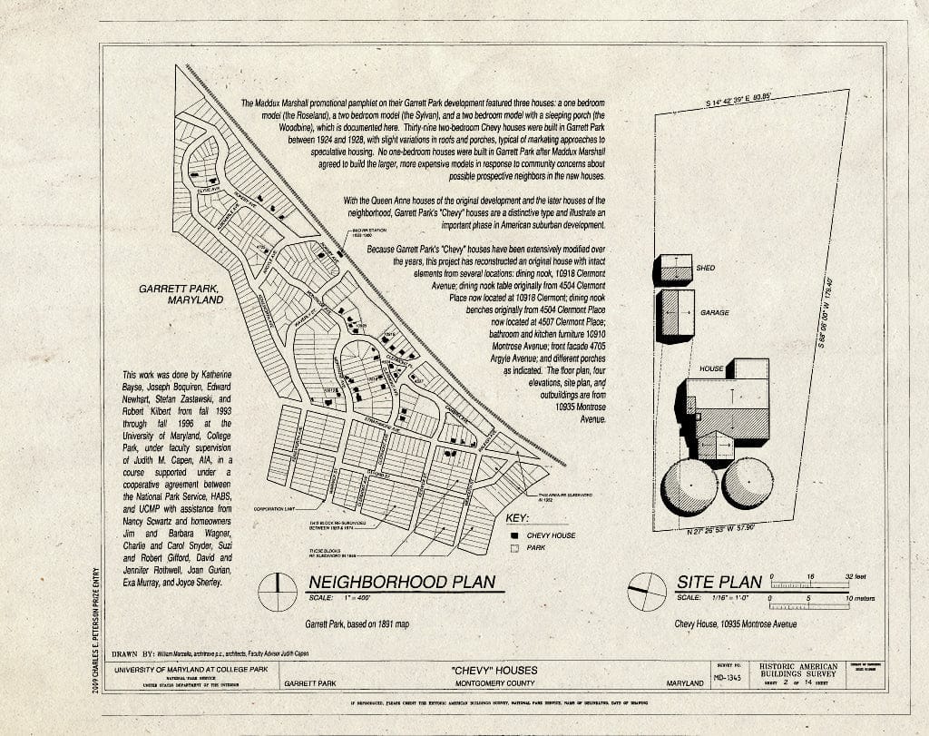 Blueprint Neighborhood Plan & Site Plan - Chevy Houses, 10910 Montrose Avenue, 10935 Montrose Avenue, 10918 Clermont Avenue, Garrett Park, Montgomery County, MD