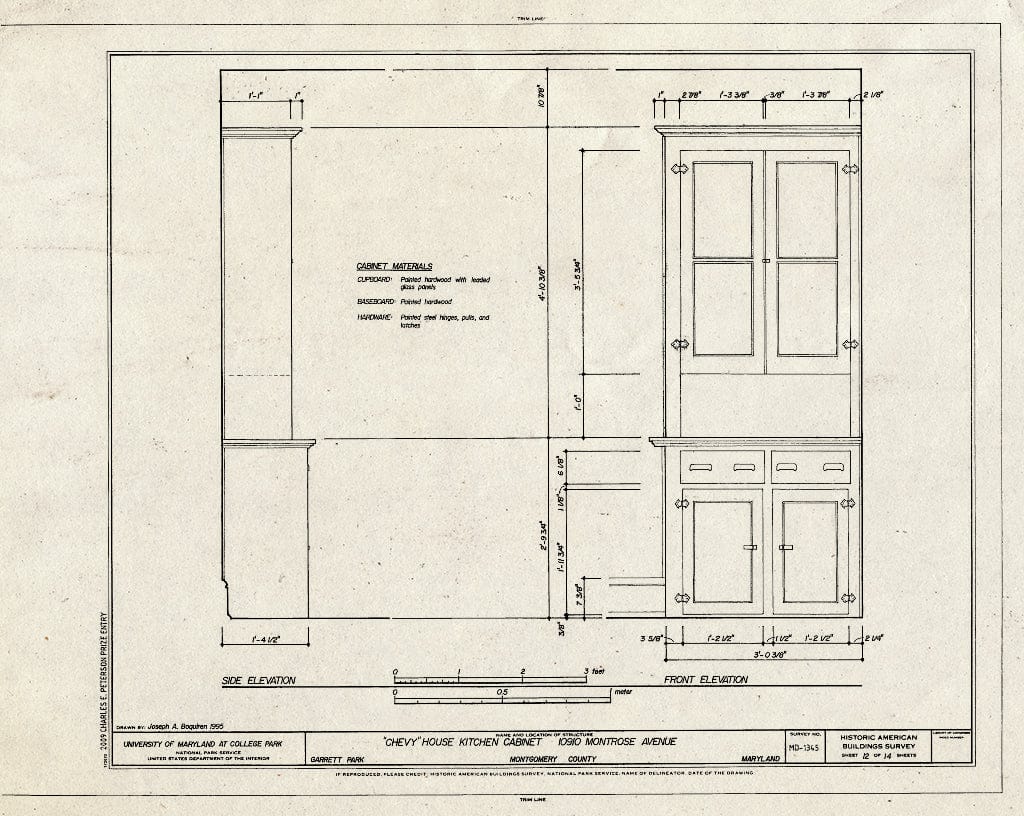 Blueprint Kitchen Cabinet of 10910 Montrose Avenue - Chevy Houses, 10910 Montrose Avenue, 10935 Montrose Avenue, 10918 Clermont Avenue, Garrett Park, Montgomery County, MD