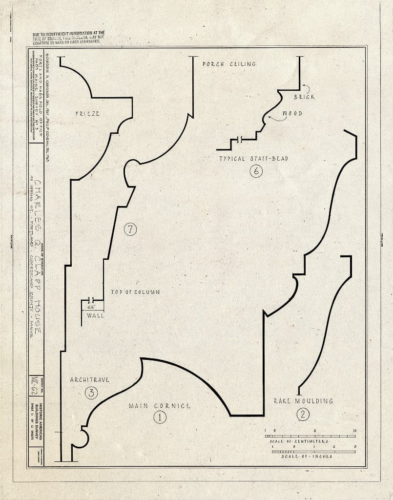 Blueprint HABS ME,3-Port,19- (Sheet 11 of 12) - Charles Q. Clapp House, 97 Spring Street, Portland, Cumberland County, ME