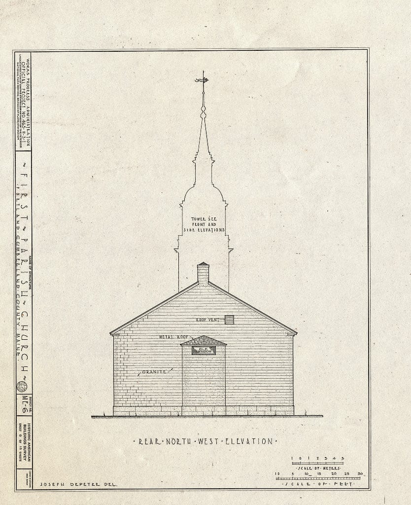 Blueprint HABS ME,3-Port,3- (Sheet 8 of 18) - First Parish Church (Unitarian), 425 Congress Street, Portland, Cumberland County, ME