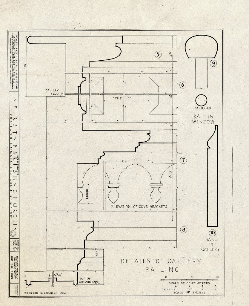 Blueprint HABS ME,3-Port,3- (Sheet 17 of 18) - First Parish Church (Unitarian), 425 Congress Street, Portland, Cumberland County, ME