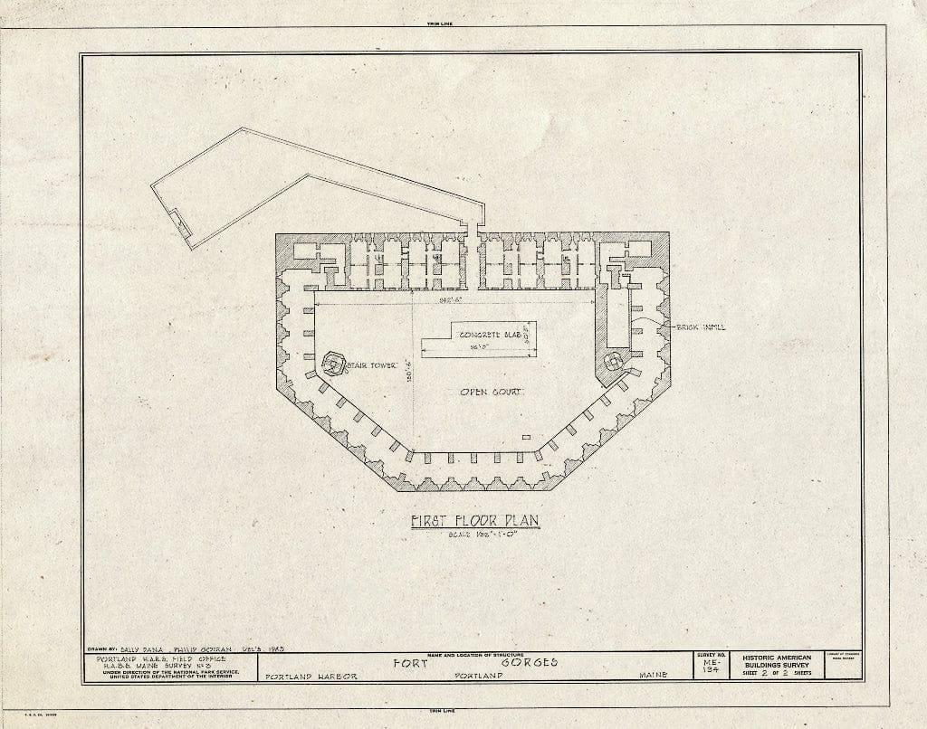 Blueprint HABS ME,3-Port,20- (Sheet 2 of 2) - Fort Gorges, Hog Island Ledge, Portland Harbor, Portland, Cumberland County, ME