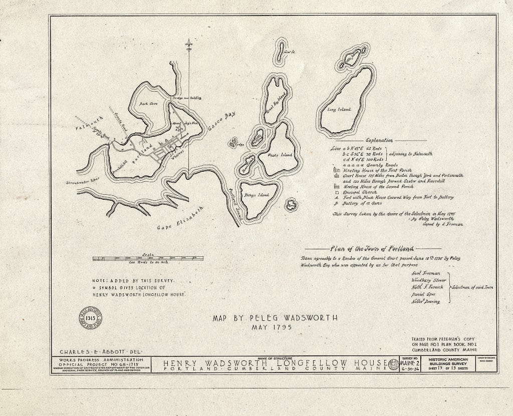 Blueprint HABS ME,3-Port,8- (Sheet 13 of 13) - Henry Wadsworth Longfellow House, 487 Congress Street, Portland, Cumberland County, ME
