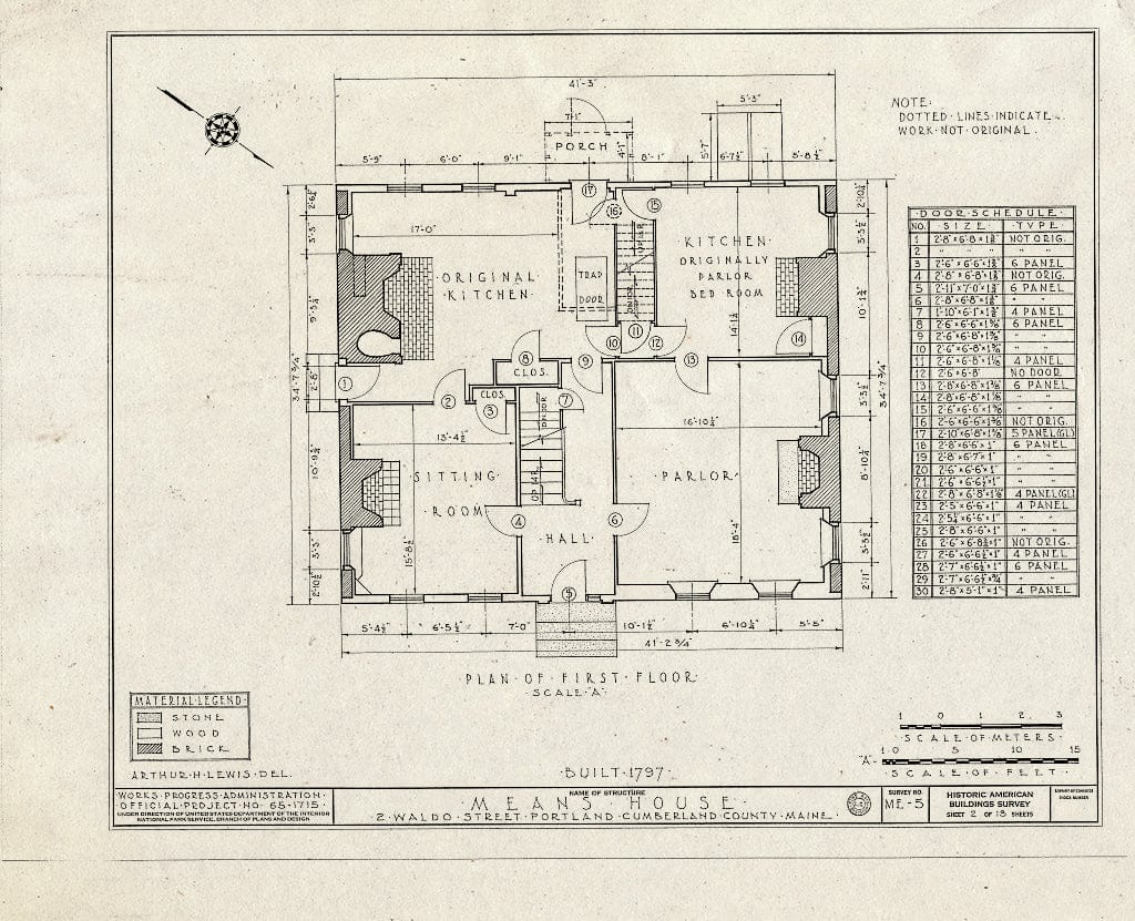 Blueprint HABS ME,3-STROWA,2- (Sheet 2 of 13) - Means House, 2 Waldo Street, Stroudwater, Cumberland County, ME