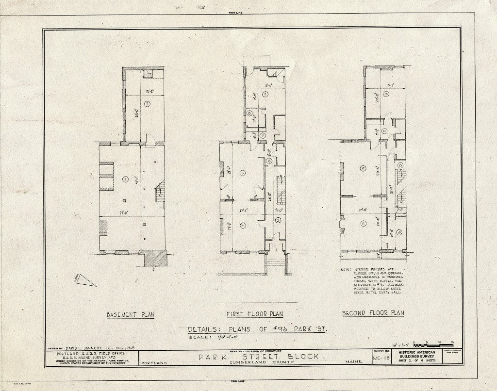 Blueprint HABS ME,3-Port,23 (Sheet 2 of 4) - Park Street Block, Park, Spring & Gray Streets, Portland, Cumberland County, ME