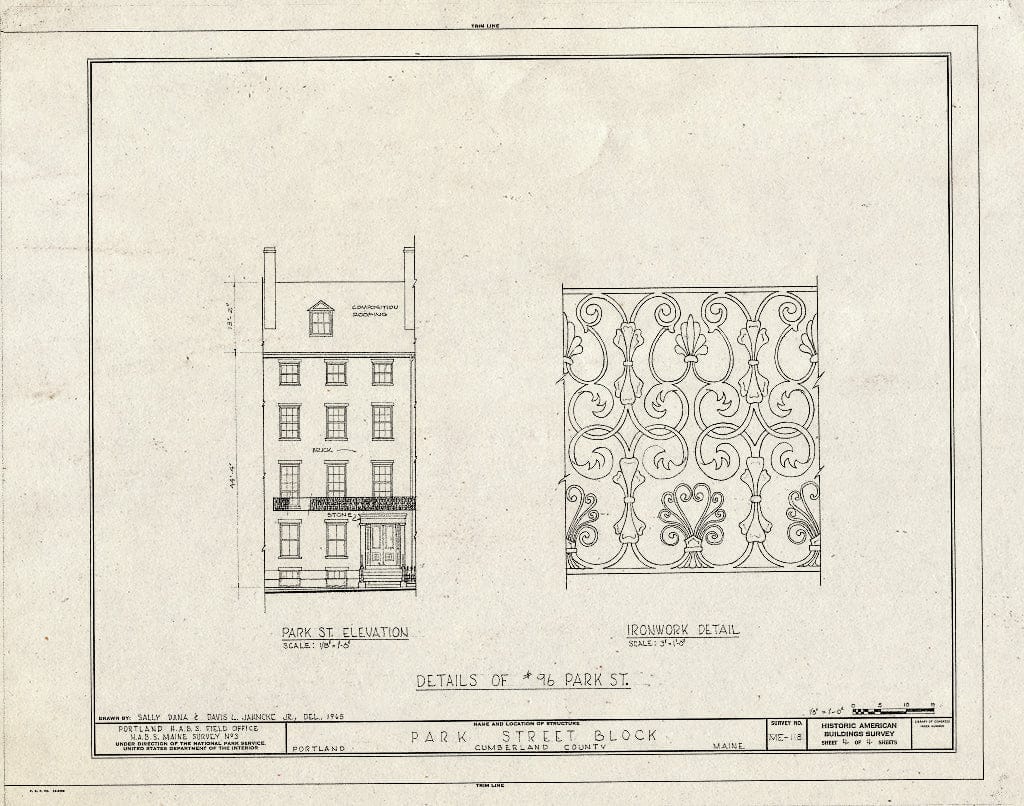 Blueprint HABS ME,3-Port,23 (Sheet 4 of 4) - Park Street Block, Park, Spring & Gray Streets, Portland, Cumberland County, ME