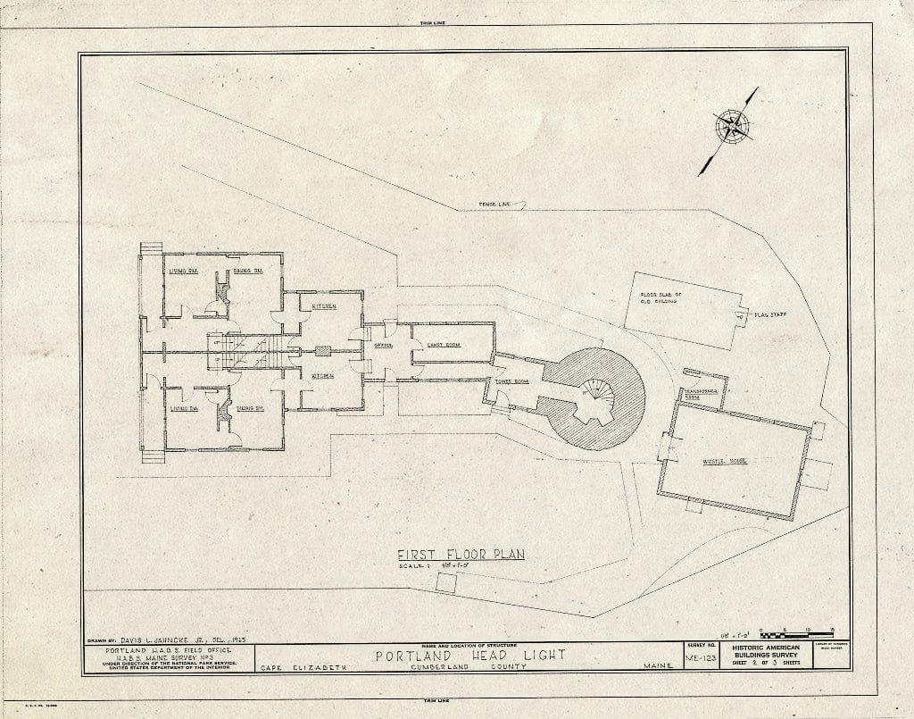 Blueprint HABS ME,3-Capel,2- (Sheet 2 of 3) - Portland Head Light, Portland Head, Approximately 1/2 Mile East of Shore Road, Cape Elizabeth, Cumberland County, ME