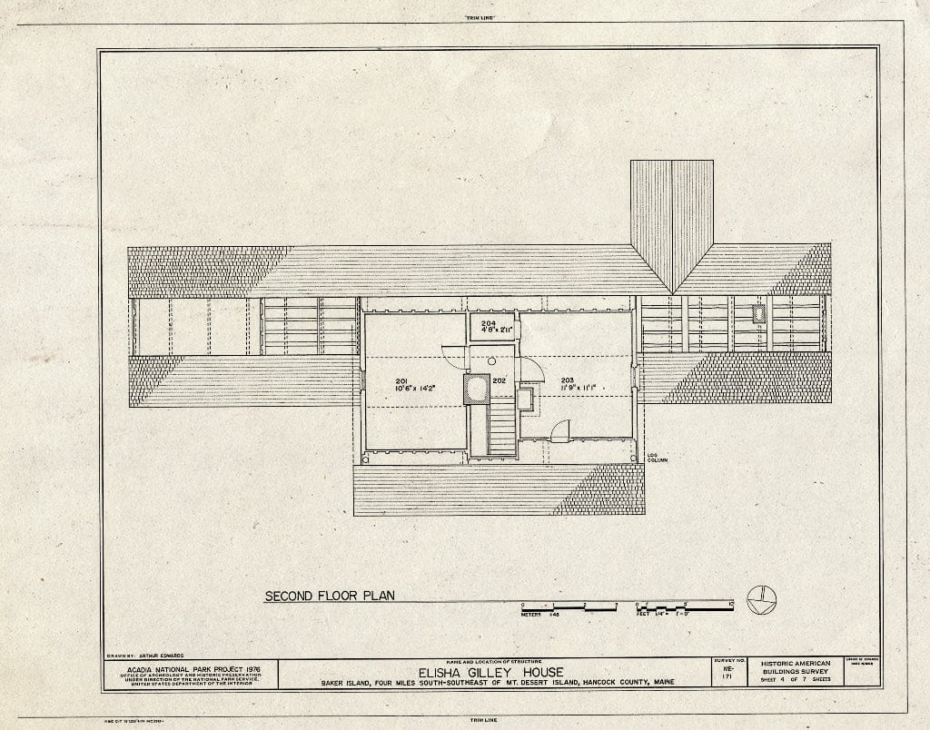 Blueprint HABS ME,5-BAKIS,2- (Sheet 4 of 7) - Elisha Gilley House, Bar Harbor, Hancock County, ME