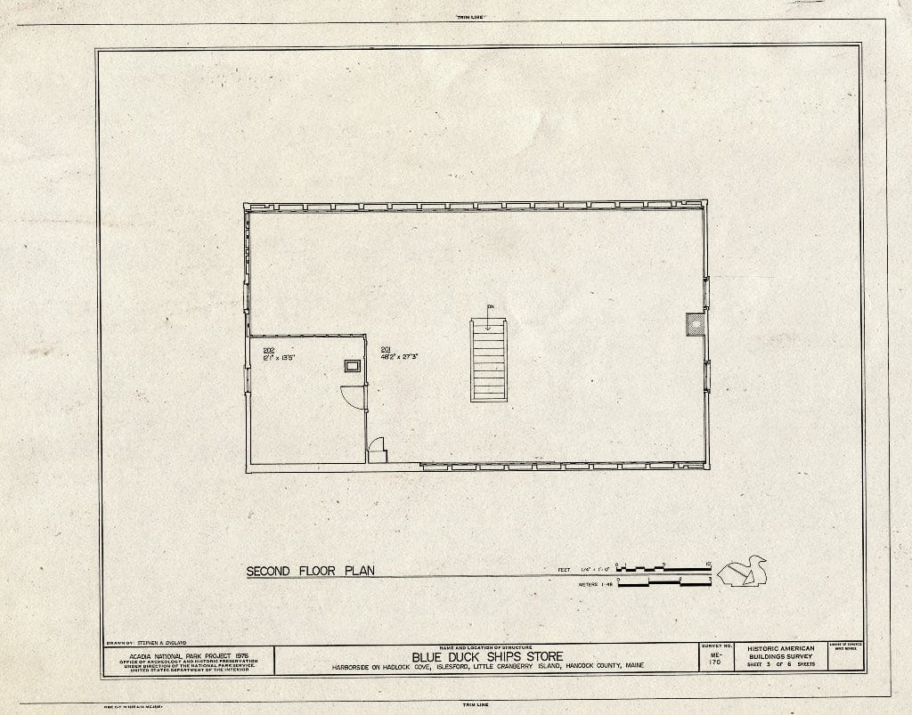 Blueprint HABS ME,5-LICRIS,1- (Sheet 3 of 6) - Blue Duck Ships Store, Harborside on Hadlock Cove, Isleford, Isleford, Warren County, TN