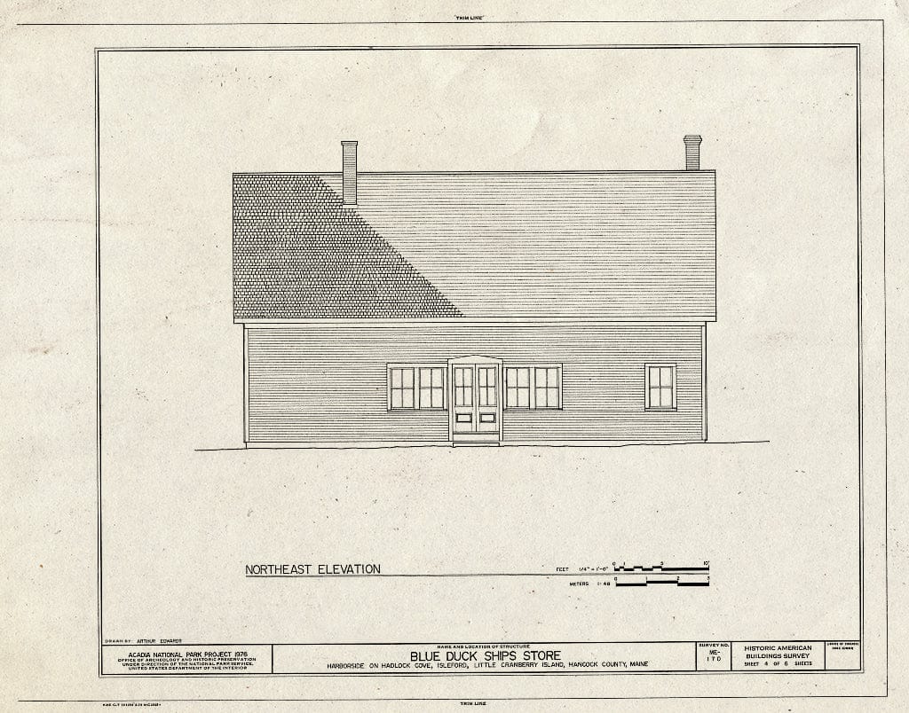 Blueprint HABS ME,5-LICRIS,1- (Sheet 4 of 6) - Blue Duck Ships Store, Harborside on Hadlock Cove, Isleford, Isleford, Warren County, TN