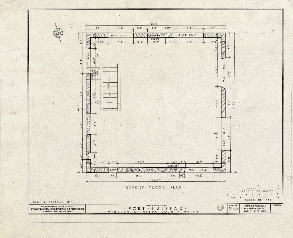 Blueprint HABS ME,6-WINLO,1- (Sheet 5 of 13) - Fort Halifax, U.S. Route 201, Winslow, Kennebec County, ME