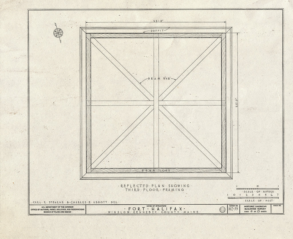Blueprint HABS ME,6-WINLO,1- (Sheet 6 of 13) - Fort Halifax, U.S. Route 201, Winslow, Kennebec County, ME