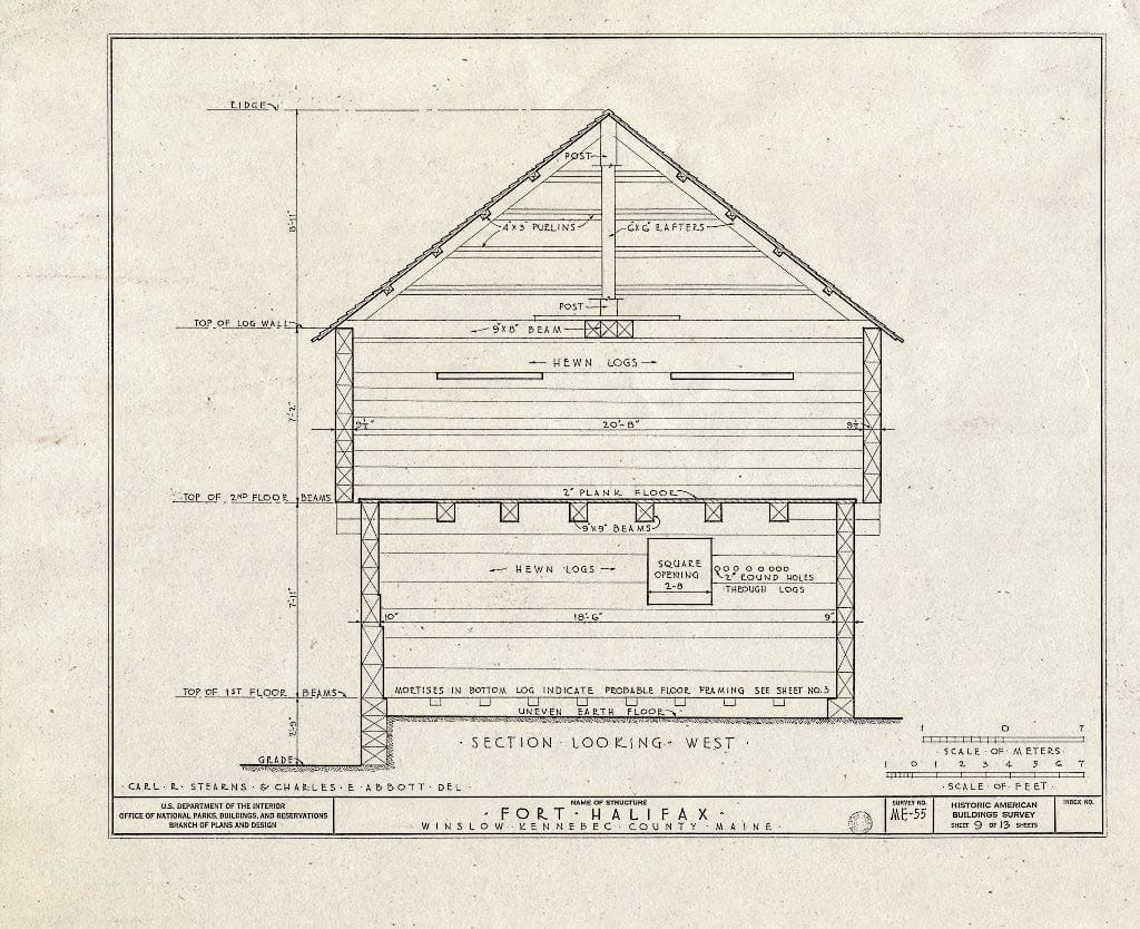 Blueprint HABS ME,6-WINLO,1- (Sheet 9 of 13) - Fort Halifax, U.S. Route 201, Winslow, Kennebec County, ME