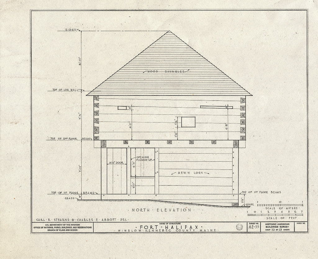 Blueprint HABS ME,6-WINLO,1- (Sheet 10 of 13) - Fort Halifax, U.S. Route 201, Winslow, Kennebec County, ME