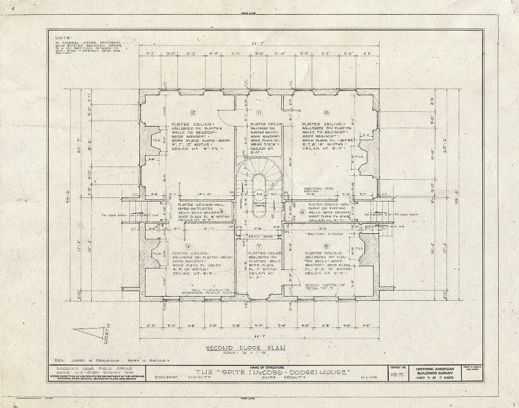 Blueprint HABS ME,7-ROCPO.V,1- (Sheet 3 of 7) -"Spite House, Deadman's Point (Moved from Phippsburg, ME), Rockport, Knox County, ME