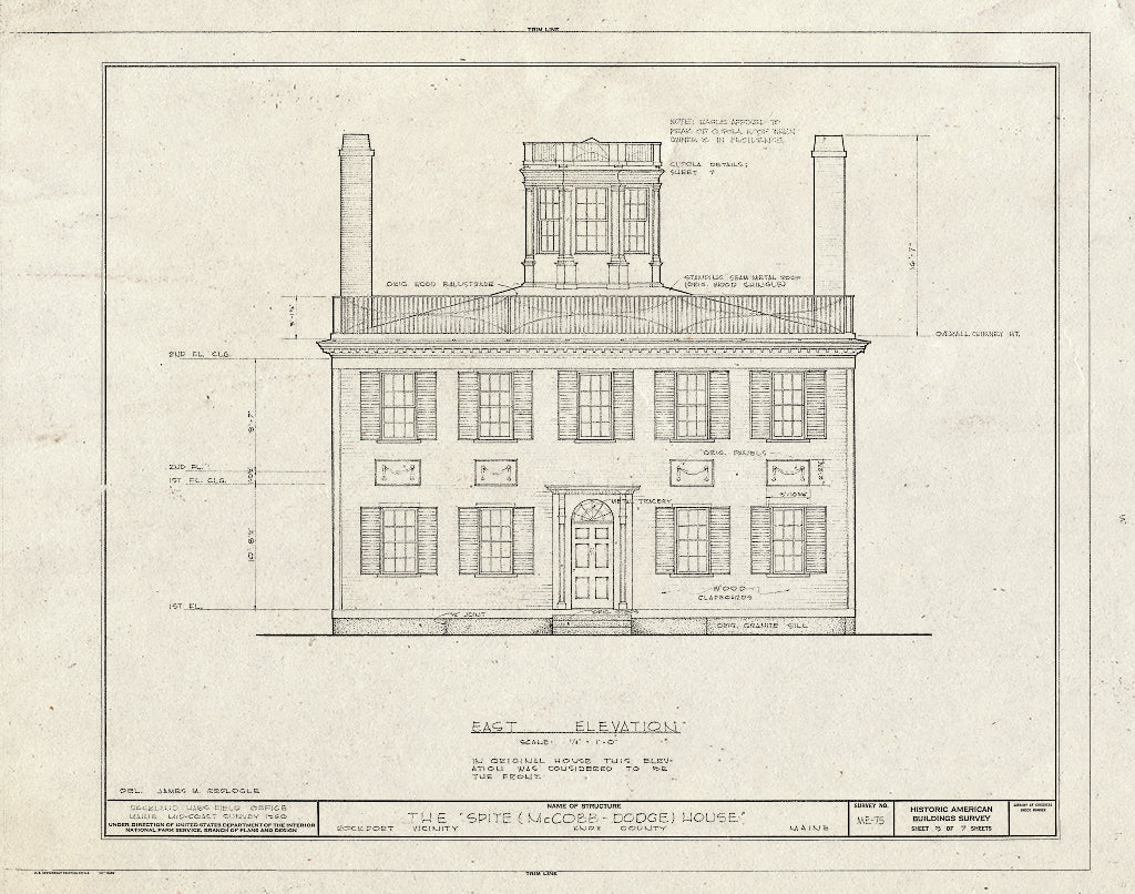 Blueprint HABS ME,7-ROCPO.V,1- (Sheet 5 of 7) -"Spite House, Deadman's Point (Moved from Phippsburg, ME), Rockport, Knox County, ME