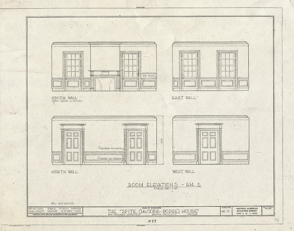 Blueprint HABS ME,7-ROCPO.V,1- (Sheet 6 of 7) -"Spite House, Deadman's Point (Moved from Phippsburg, ME), Rockport, Knox County, ME