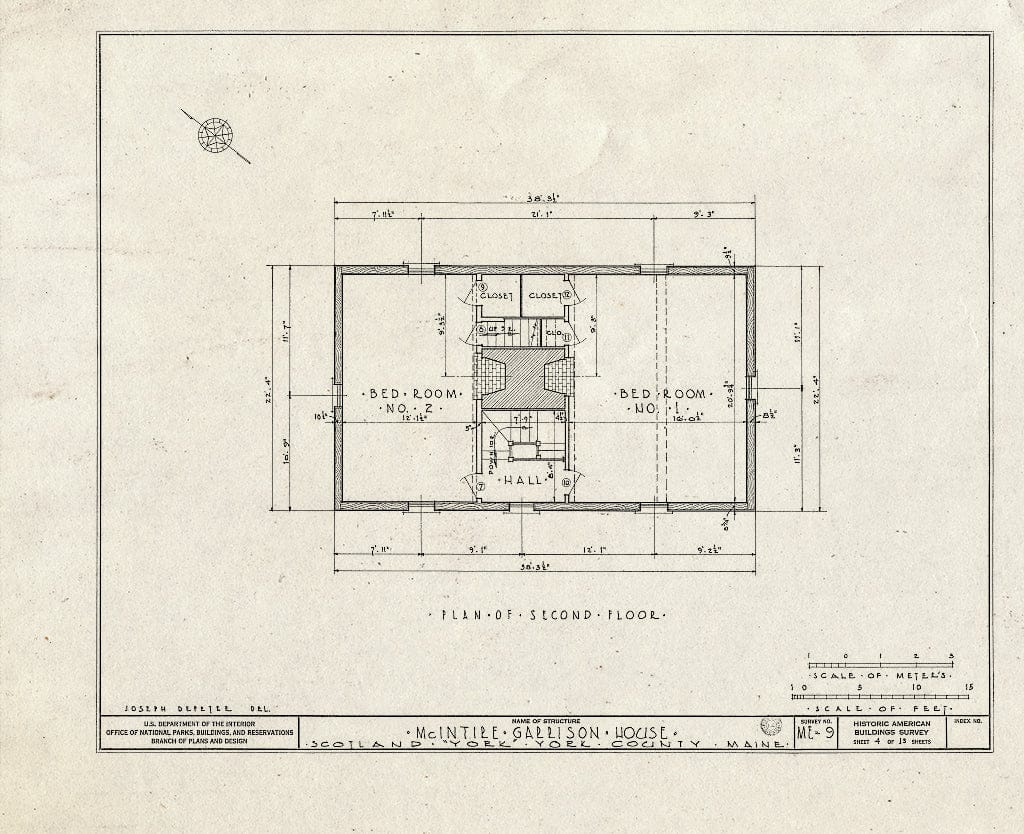 Blueprint HABS ME,16-Bern.V,1- (Sheet 4 of 13) - McIntire-Garrison House, South Berwick Road (State Route 91), Scotland, York County, ME