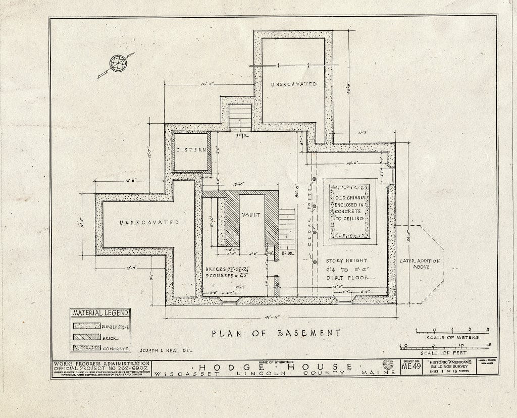 Blueprint HABS ME,8-WISC,5- (Sheet 1 of 19) - Hodge House, Hodge Street & Route 1, Wiscasset, Lincoln County, ME