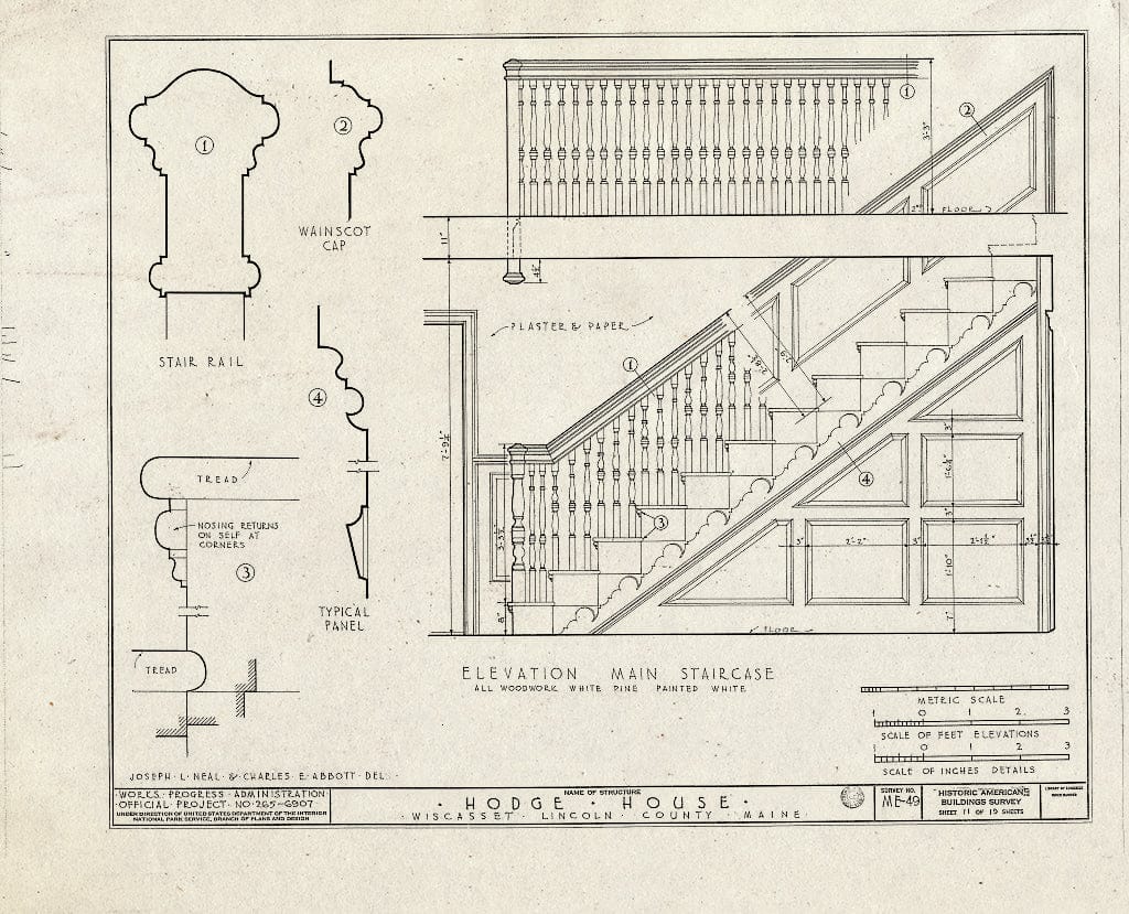 Blueprint HABS ME,8-WISC,5- (Sheet 11 of 19) - Hodge House, Hodge Street & Route 1, Wiscasset, Lincoln County, ME