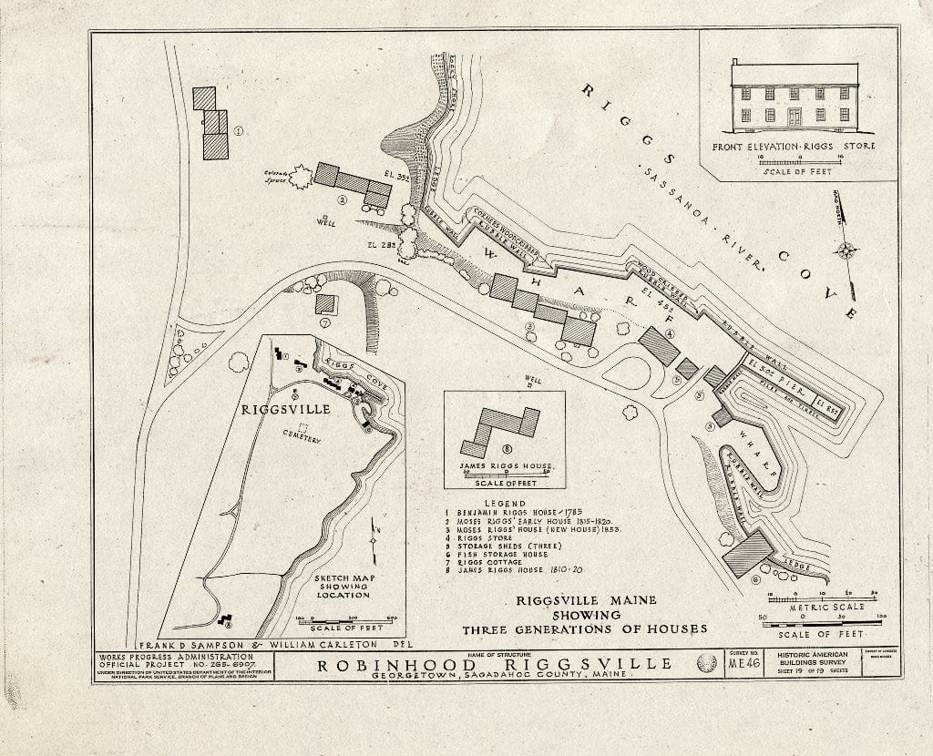 Blueprint HABS ME,12-ROB,1- (Sheet 19 of 19) - Benjamin Riggs House, Riggs Cove, Robinhood, Sagadahoc County, ME