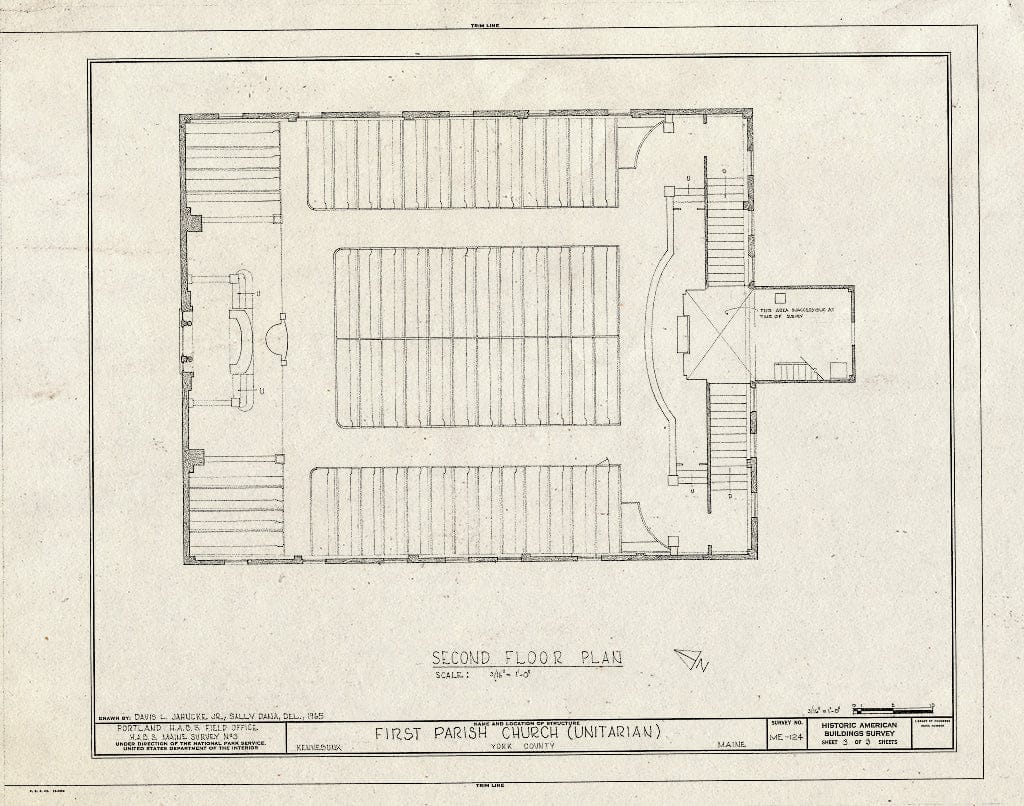 Blueprint HABS ME,16-Ken,1- (Sheet 3 of 3) - First Parish Church (Unitarian), Northwest Corner of U.S. Route 1 & State Route 35, Kennebunk, York County, ME